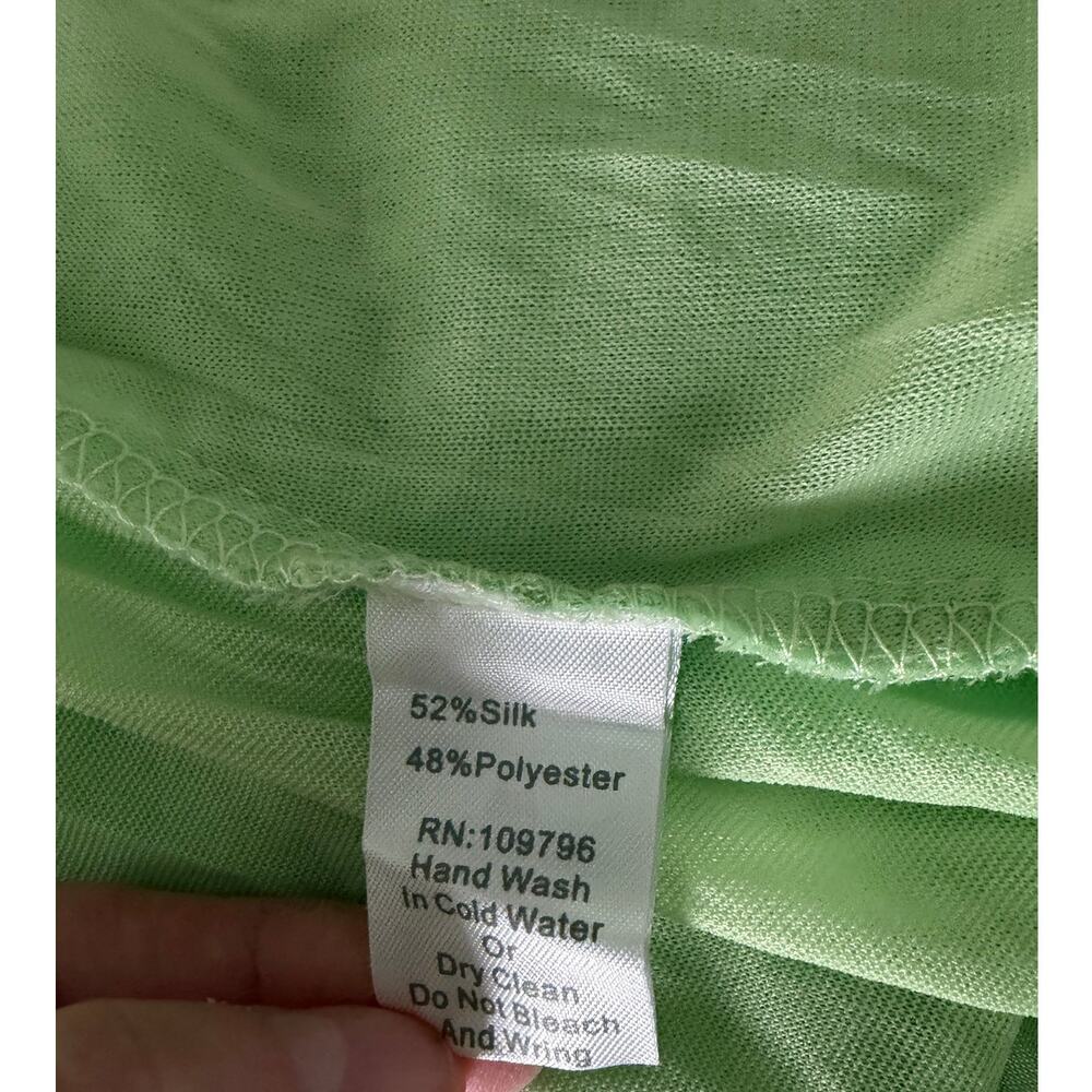 Pretty Angel Green Silk Chiffon Embroidered Fairy Boho Layered Dress Medium - Picture 9 of 12